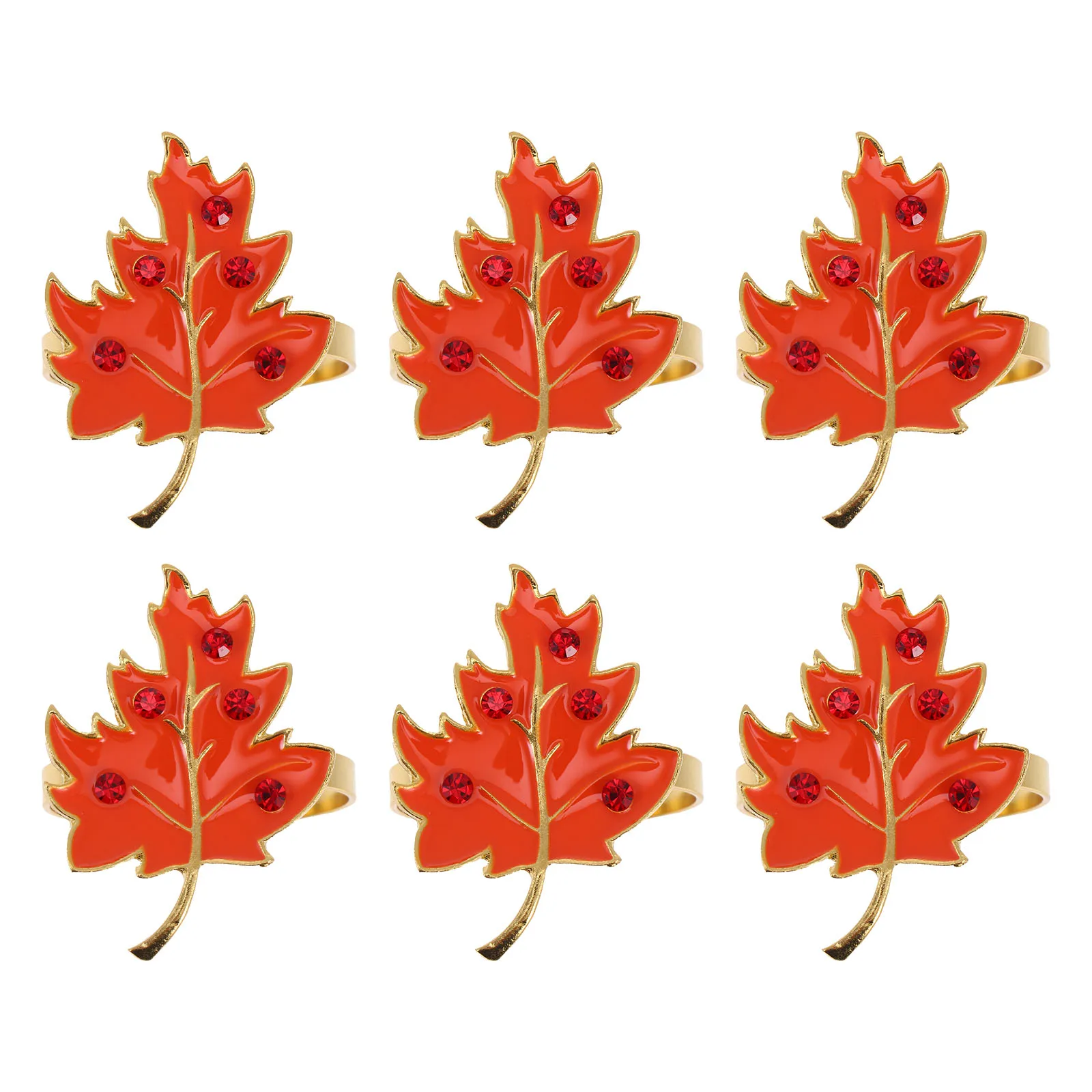 

6 Pcs Napkin Ring Buckle Leaf Rings Fall Decoration Halloween Themed Dining Table Maple Leaves Napkins
