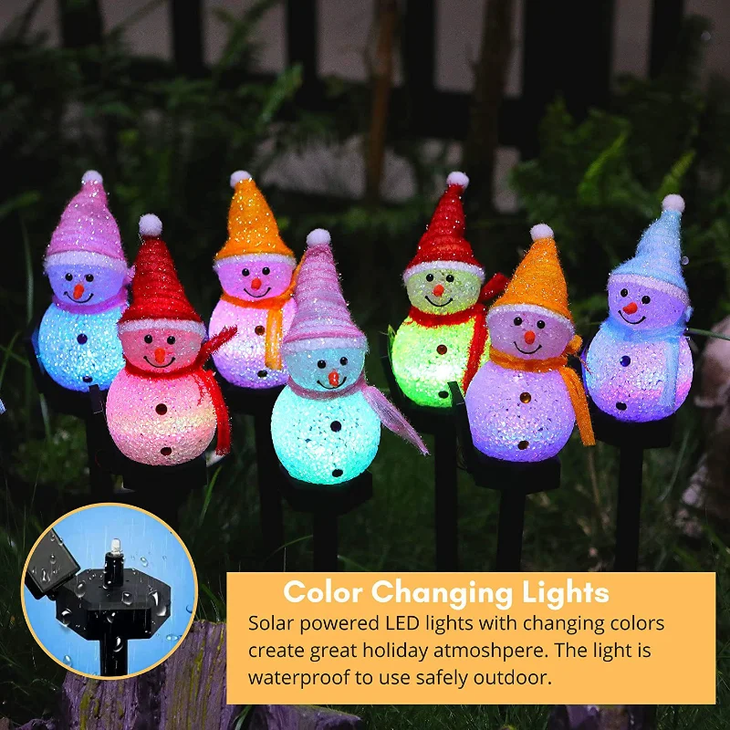 Solar Snowman Ground Mounted Lawn Light Christmas Day Light Garden Atmosphere Decoration Courtyard Landscape Light