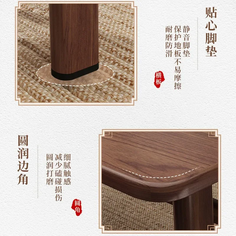for Fast Food Restaurant Tables and Chairs Commercial Snack Bar Dining Set Rectangle Walnut Table with 4 Chairs Combination
