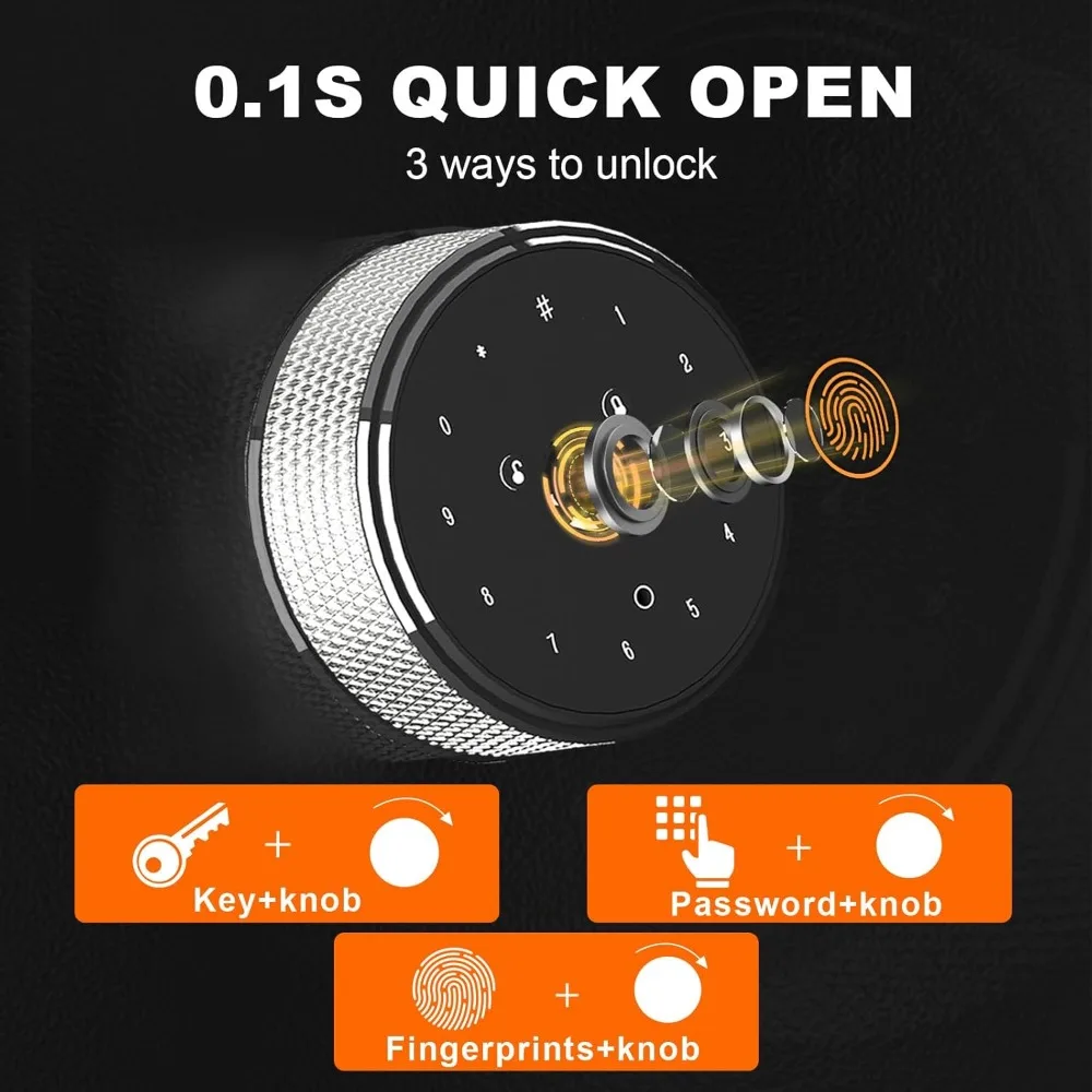 "2025 Upgraded Large Gun Safe for 10-14 Rifles - Biometric Fingerprint Lock, Removable Shelves & Pistol Storage"