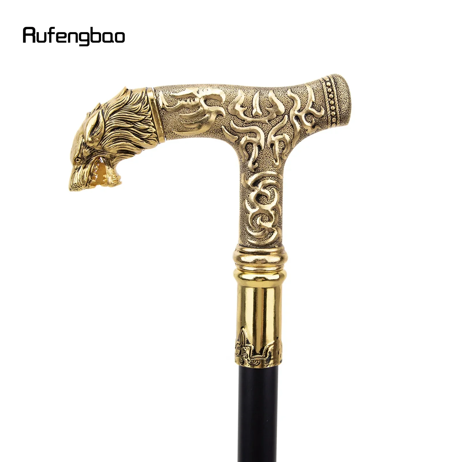 ไม้เท้าแฟชั่นแบบข้อต่อเดียว ลายหมาป่าทอง สำหรับตกแต่ง คอสเพลย์แวมไพร์ งานปาร์ตี้ ไม้เท้าฮาโลวีน ไม้เท้ายาว 93 ซม.