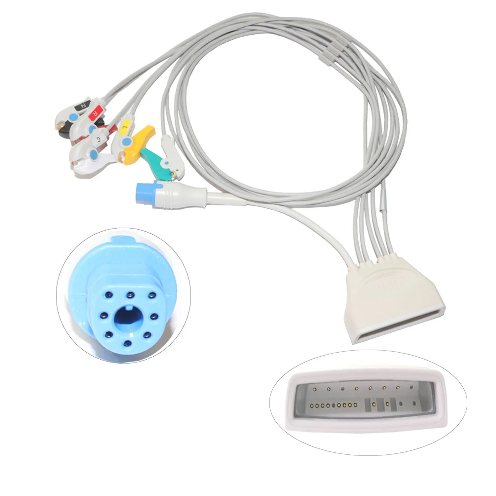 

ECG 5-lead Grabber Telemetry Cable+Spo2 for HP MX40