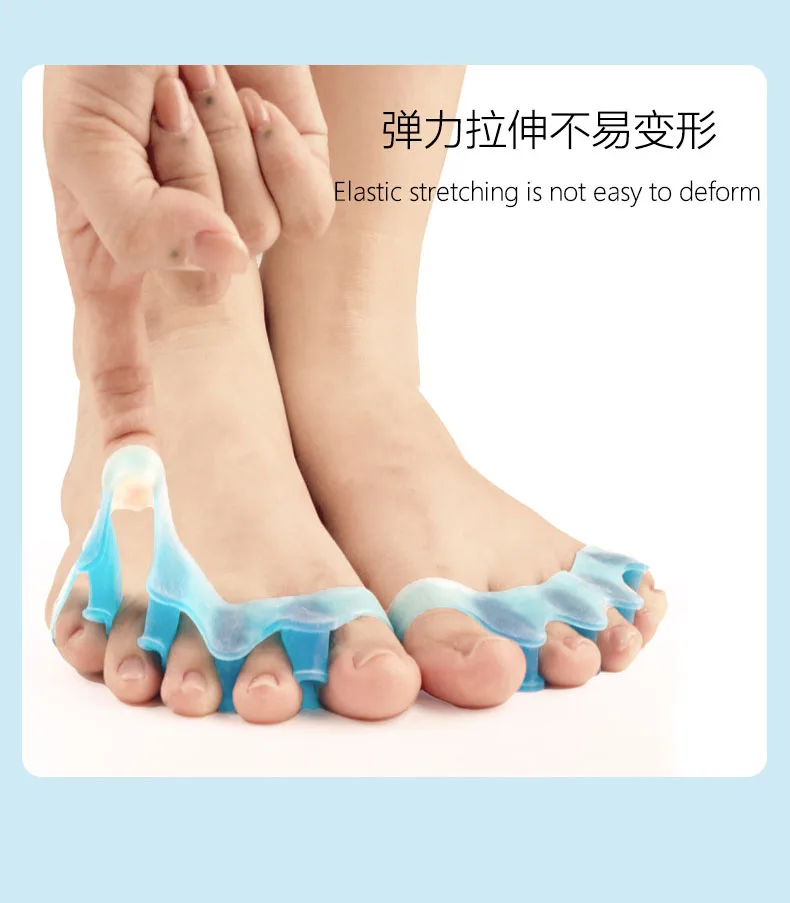 2 szt. Silikonowe separatory palców stóp, rozdzielacze palców, korektor palucha koślawego, prostownik palców, separatory palców