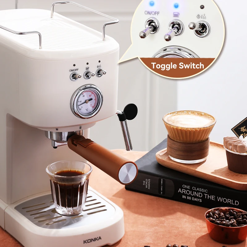 KONKA Cà Phê Tự Động Máy Pha Cà Phê Espresso Hộ Gia Đình Ý Cà Phê Latte Viên Cà Phê & Bột Cà Phê