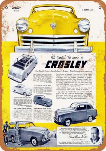 Metal Sign - 1949 Crosley Automobiles - Vintage Look Reproduction