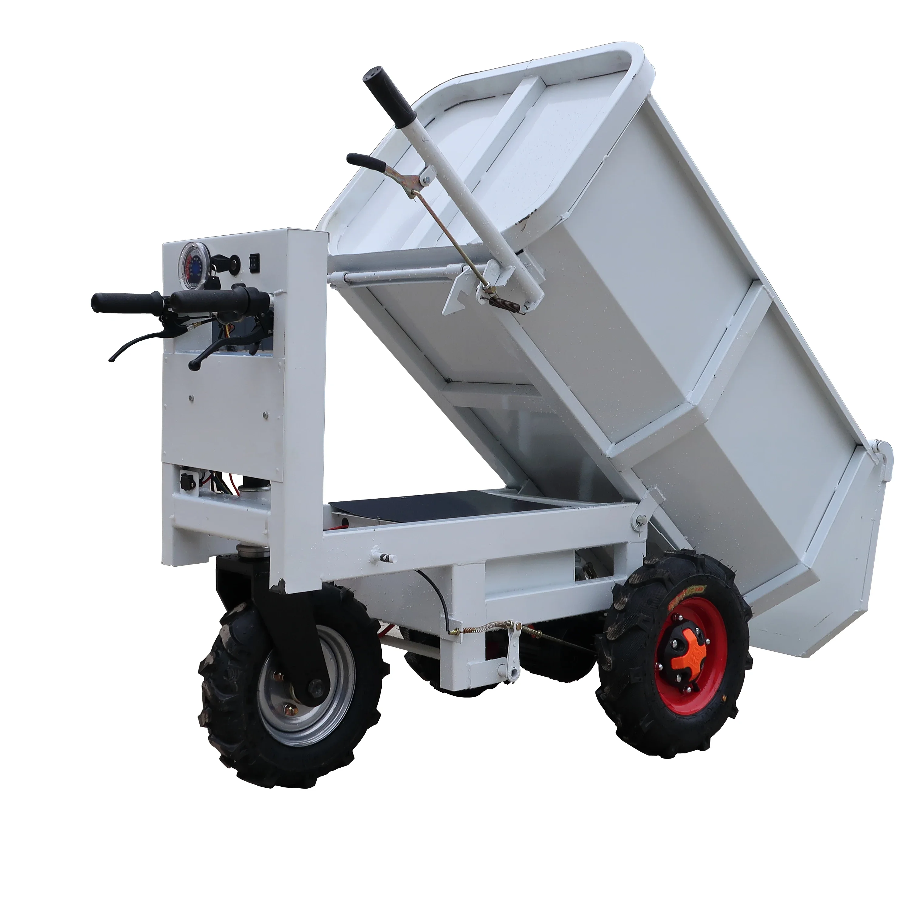 

Garden Construction Site Loading Capacity 800kg Heavy Duty Hand Trolley Electric Wheel Motorized Wheelbarrow