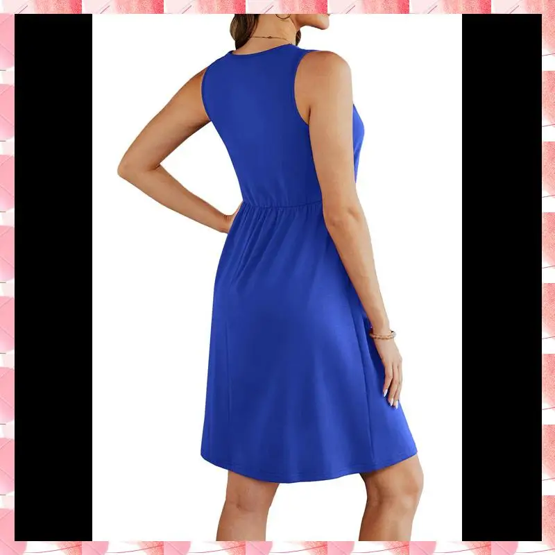 

Женские летние платья 2025 г., повседневный сарафан без рукавов, пляжный отдых, струящиеся платья миди с карманами