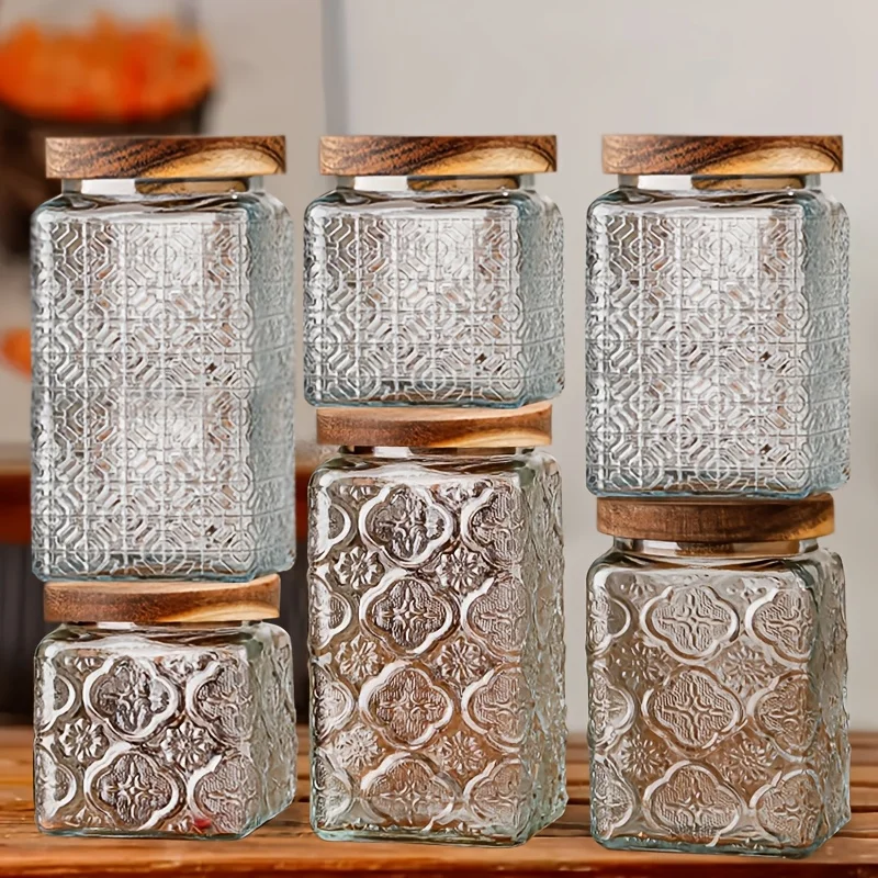 

Organize Your Kitchen Essentials with This Versatile 3pcs Set Of Mason Jars And Air-tight Glass Storage Containers with Lids (16.91oz-25.36oz-33.81oz), Perfect for Pantry Storage Of Sugar, Flour, Grains, Coffee, Spices, Cereal, Cookies, And Dry Snacks.