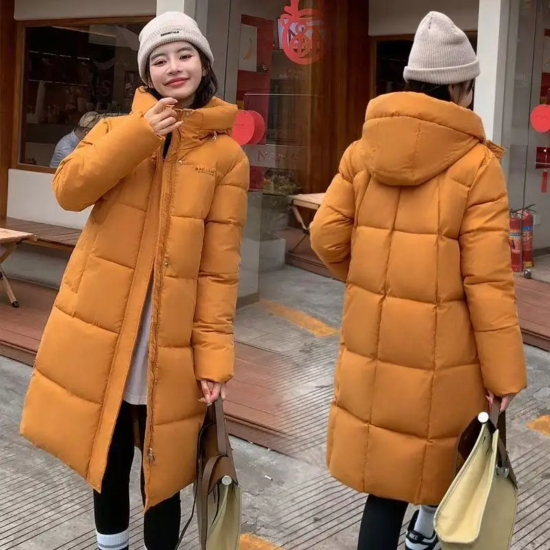 

Winter Hooded Thick Warm Jacket 2025 New Women Parkas Casual Loose Elegant Down Cotton Outerwear Female Overcoat