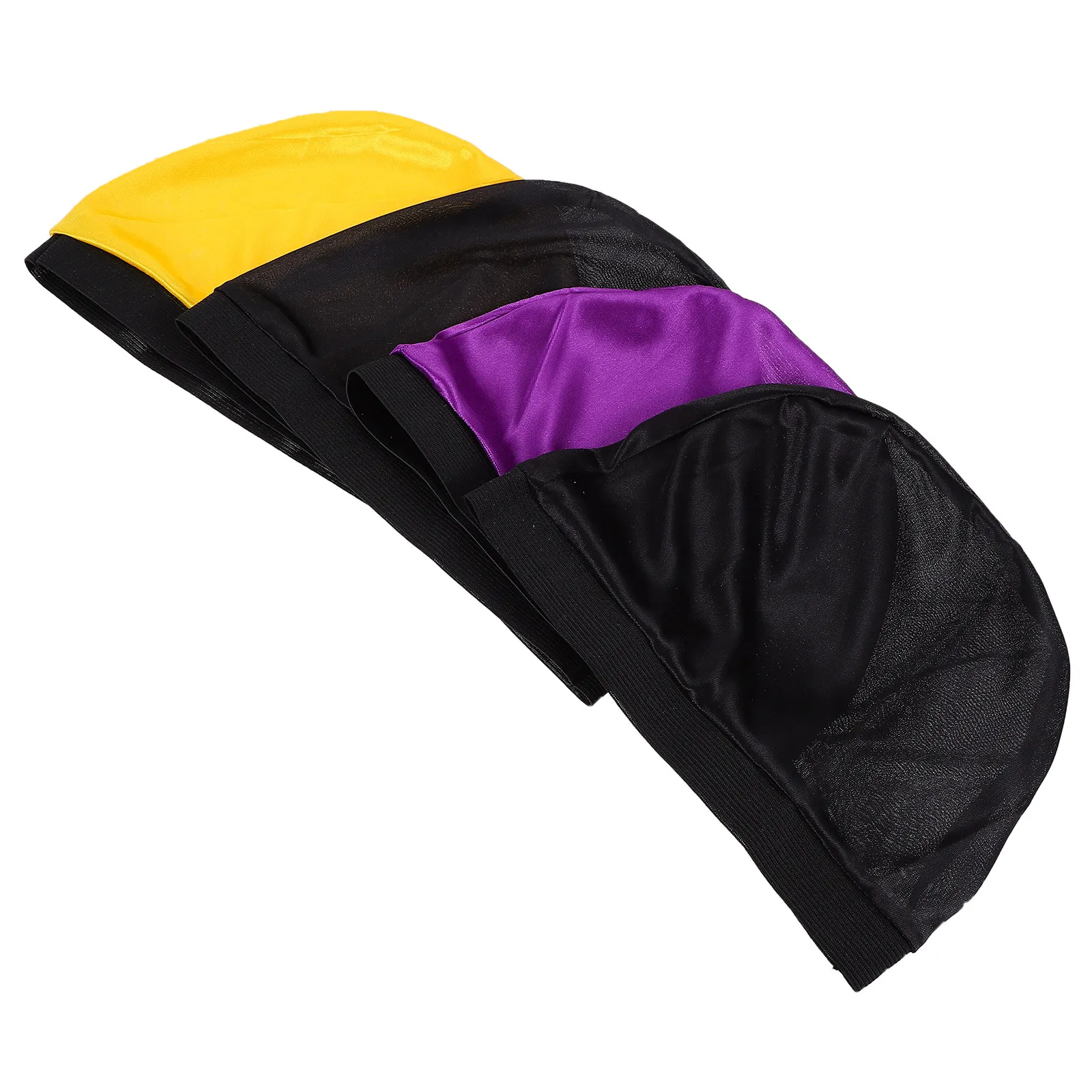 4Pcs Dome Cap Elastic Wave Caps Unisex Stretch Silky Breathable Stocking Caps Liner for Hair Protection Hip Hop Styles