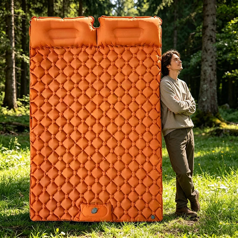 

Inflatable Sleeping Pad-2 Person Camping Inflatable Mattress with Built-in Pump Pillow Air Mat for Outdoor Hiking, Camping, Tent