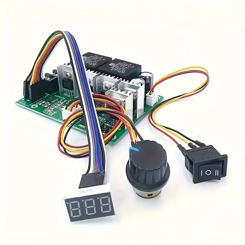 Regolatore di velocità regolabile 60A 0-100 per motore DC fai-da-te - Display digitale a LED e regolazione PWM DC 10V-55V