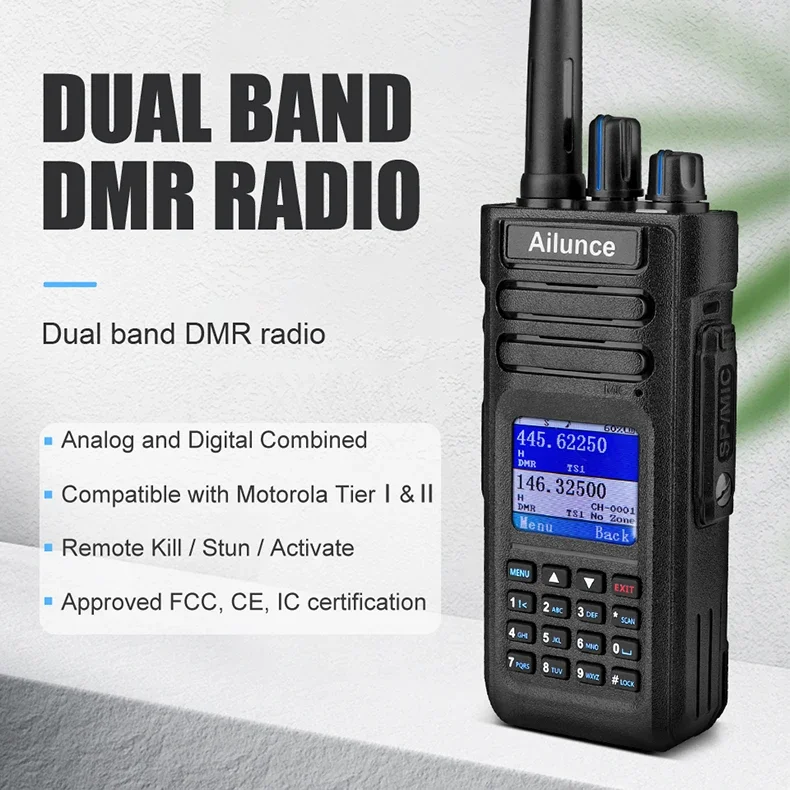 Chierda HD1 10W DMR GPS IP67 Waterproof Long Range Communication Radio Ham Radio
