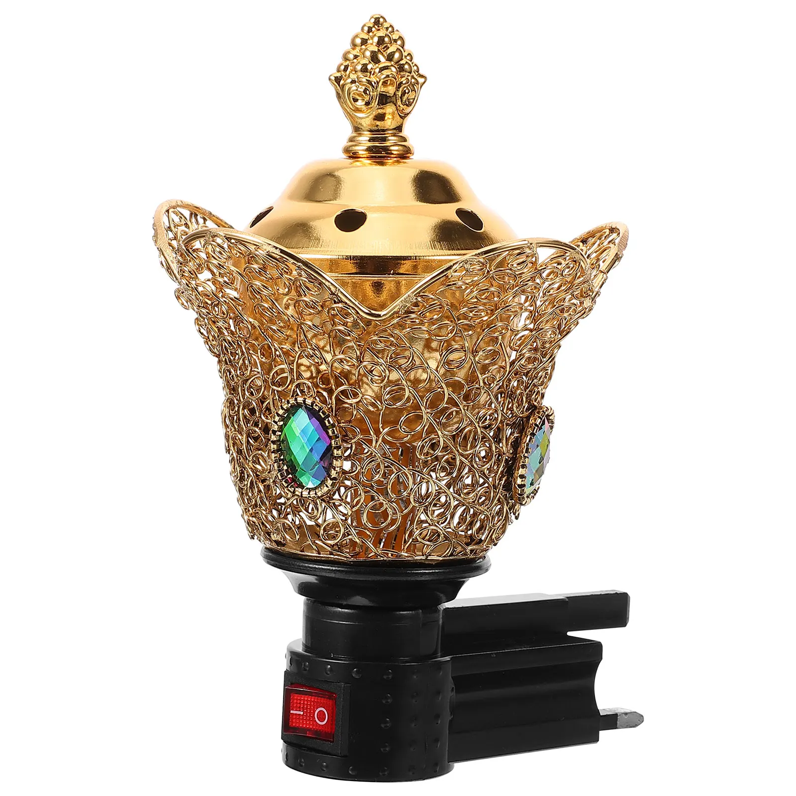 

Censer Electric Incense Burner Home Decor Golden Metal Aroma Stove Household Plug Centerpiece Ornament Practical Wear