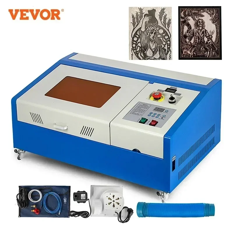 VEVOR Laser Engraver With Artwork 40W 50W CO2 Cut Tools DIY Laser Marking Machine For Acrylic Wood Leather Wood USB Support