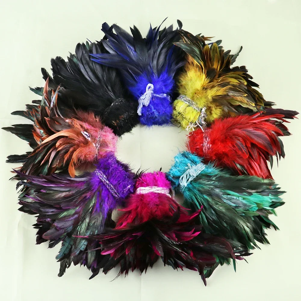 Wholesale Pheasant Feathers Natural Rooster Saddle Feathers Strungs DIY Home Crafts Making Plume Strips Sewing Fringes plumas