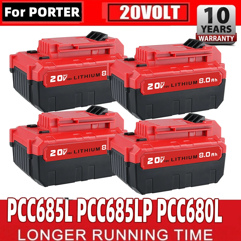 1/2/4 قطعة 20 فولت ماكس 8.0Ah ليثيوم استبدال ل كابل بورتر 20 فولت بطارية دبوس متوافق مع بطارية أدوات لاسلكية PCC685L PCC680L