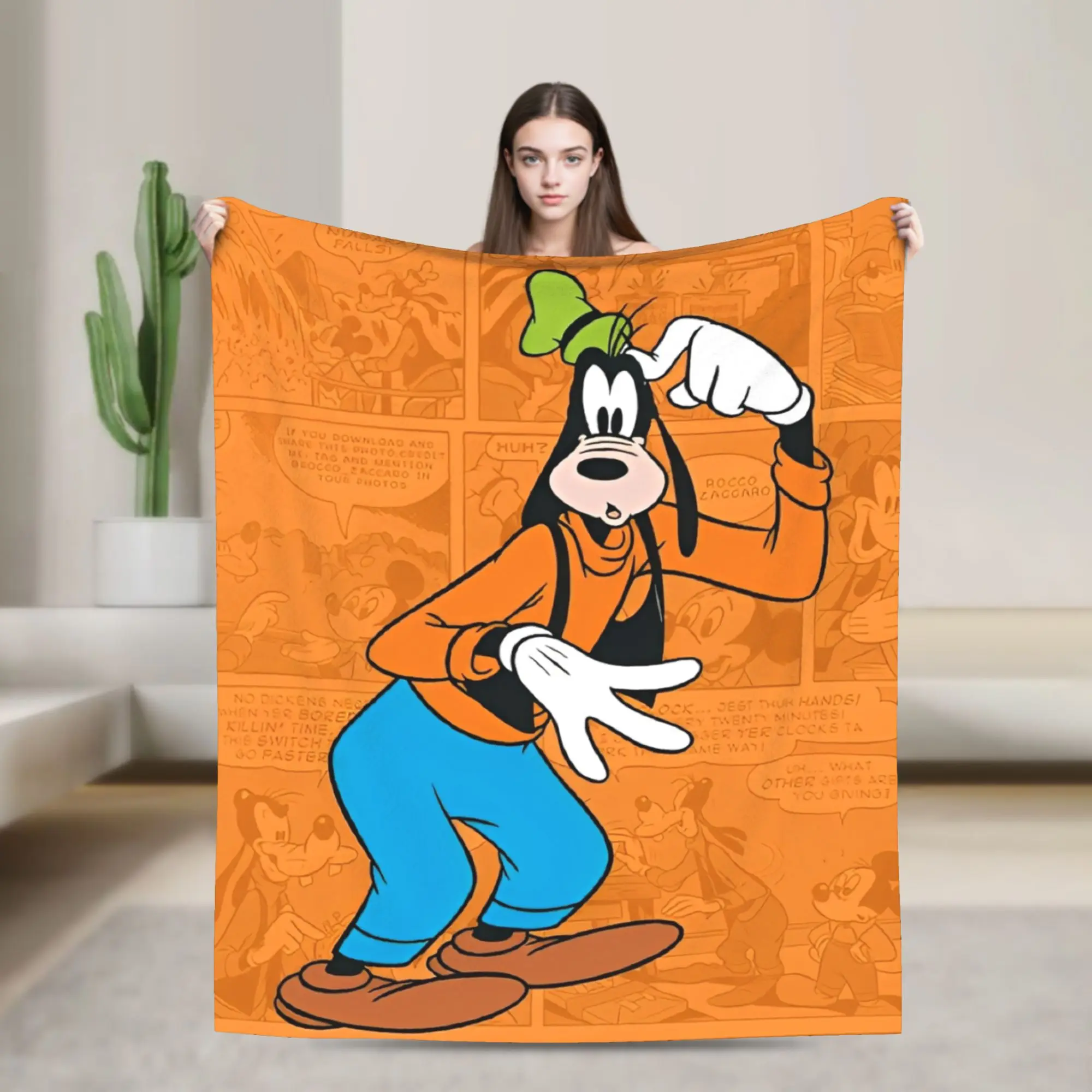 

goofys cartoon dog Accessories Blanket Cozy Soft Throw Blankets for Bed 50x60 Inches Multi-size Bedspread