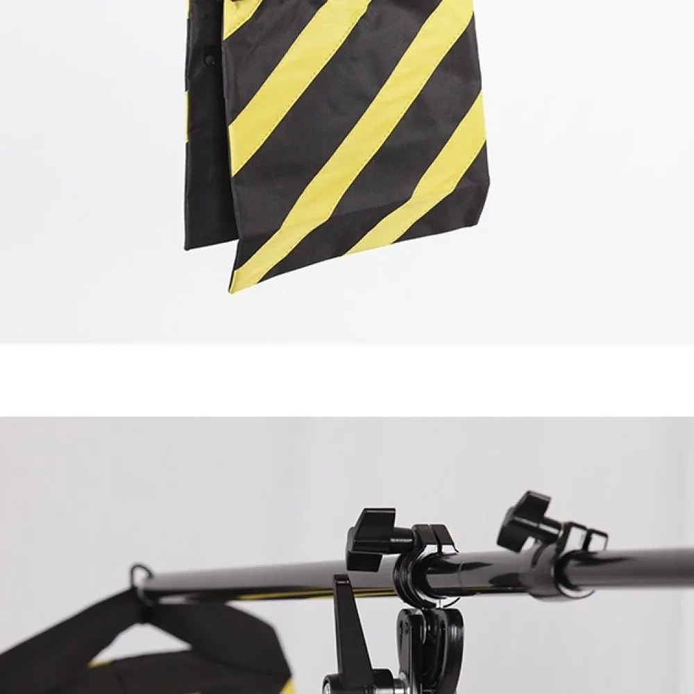 Portable Studio Lighting Sandbag Outdoor Video Shooting Counterweight Durable Warning Pattern Dual Zipper Balance Bag