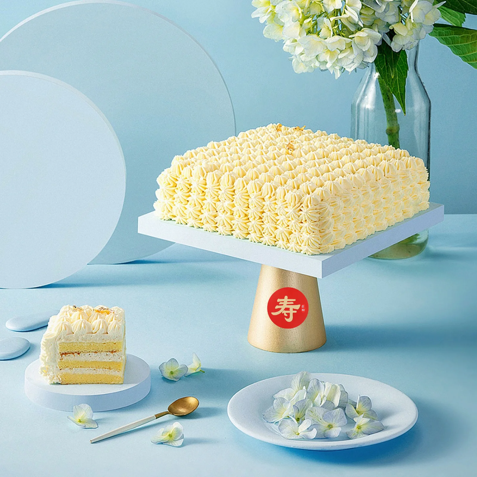 

40Pcs Red Chinese Longevity Character Stickers Round Cake Decoration Dessert Table Pudding Cups Party Supplies