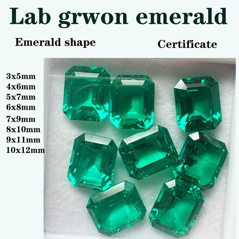 

Изумруд Columbia, выращенный в лаборатории драгоценный камень, изумруды в форме натурального цвета для изготовления ювелирных изделий своими руками, материалы с сертификатом, оптовая продажа