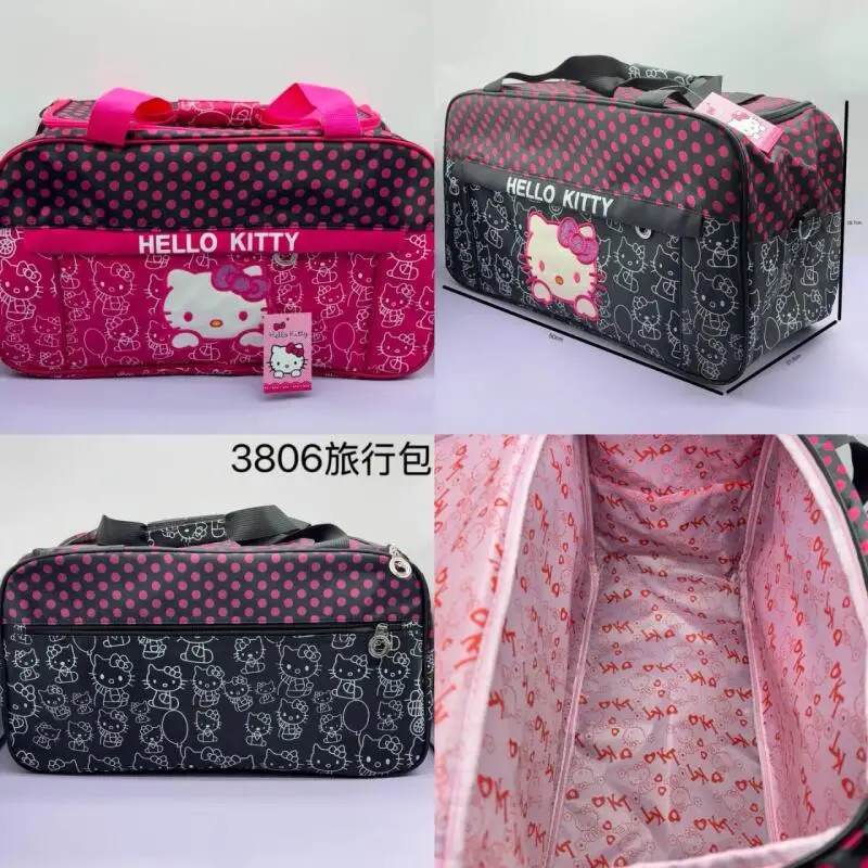 

PU Hello Kittys Glossy Portable Crossbody Travel Bag Girls Cute Travel Bag Student Bags for Woman Canvas Kawaii Cartoon