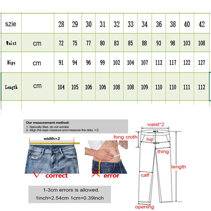 Męskie czerwone białe czarne modne dżinsy Slim Stretch ołówkowe spodnie dżinsowe z dziurami Casual klasyczne spodnie wszechstronna marka duży rozmiar
