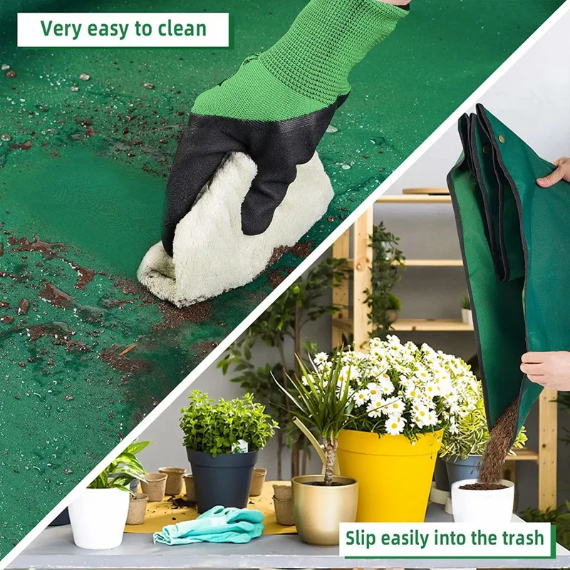 Repotting Mat For Indoor Plant Transplanting And Mess Control, 43 X 29 Inch Waterproof Plant Potting Mat Foldable