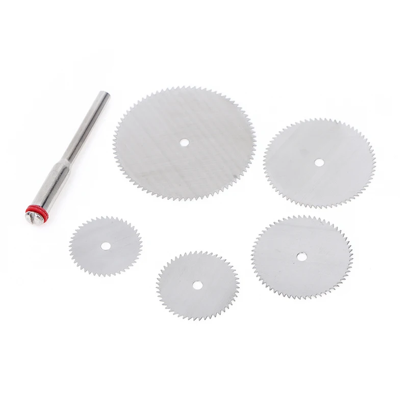 6Pcs/set Stainless Steel Slice Metal Cutting Disc With 1 Mandre For Rotary Tools 16 18 22 25 32mm Cutting Disc Hand Tools