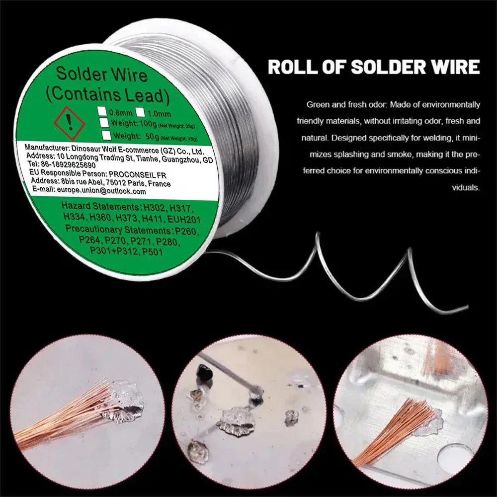 0.8mm 1.0mm 20g 50g 100g Soldering Rods Low Temperature Easy Melt Solder Wire Silver Universal Welding Rod Cored Weld Wire