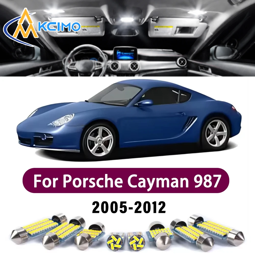 KCIMO New Canbus Number Plate Bulb For Porsche Cayman 987 2005-2012 Premium Error-Free Interior Easy Install Mirror LED Lights