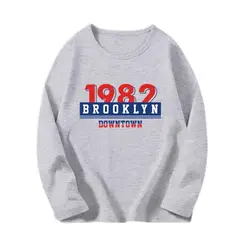 Brooklyn New York City Graphic Printed T Shirt Boy Girl Fashion O-neck Tops 2024 Streewear Clothes Causal Kids Long Sleeve Tee