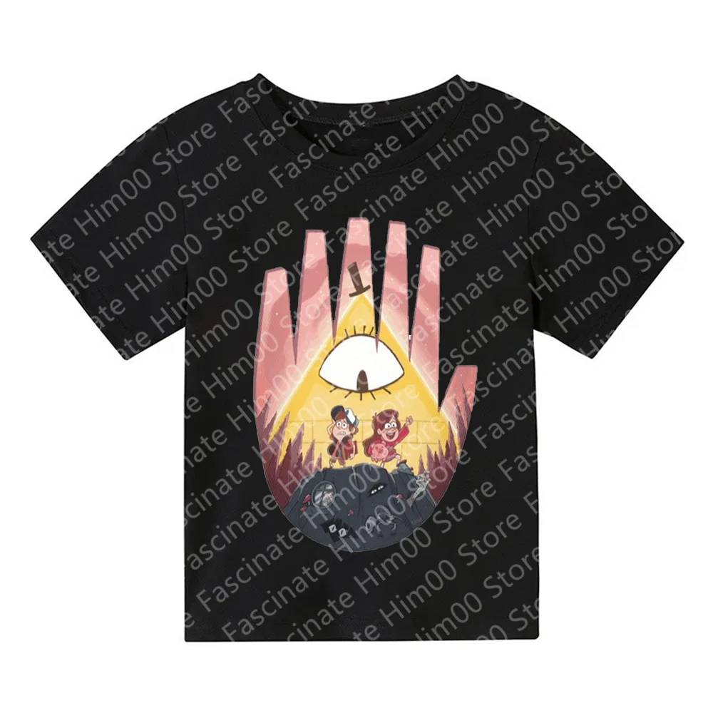 Disney Gravity Falls Bill Cipher T-shirt Summer fun boys street T-shirt Men\'s casual wear Parent-child T-shirt Party wear