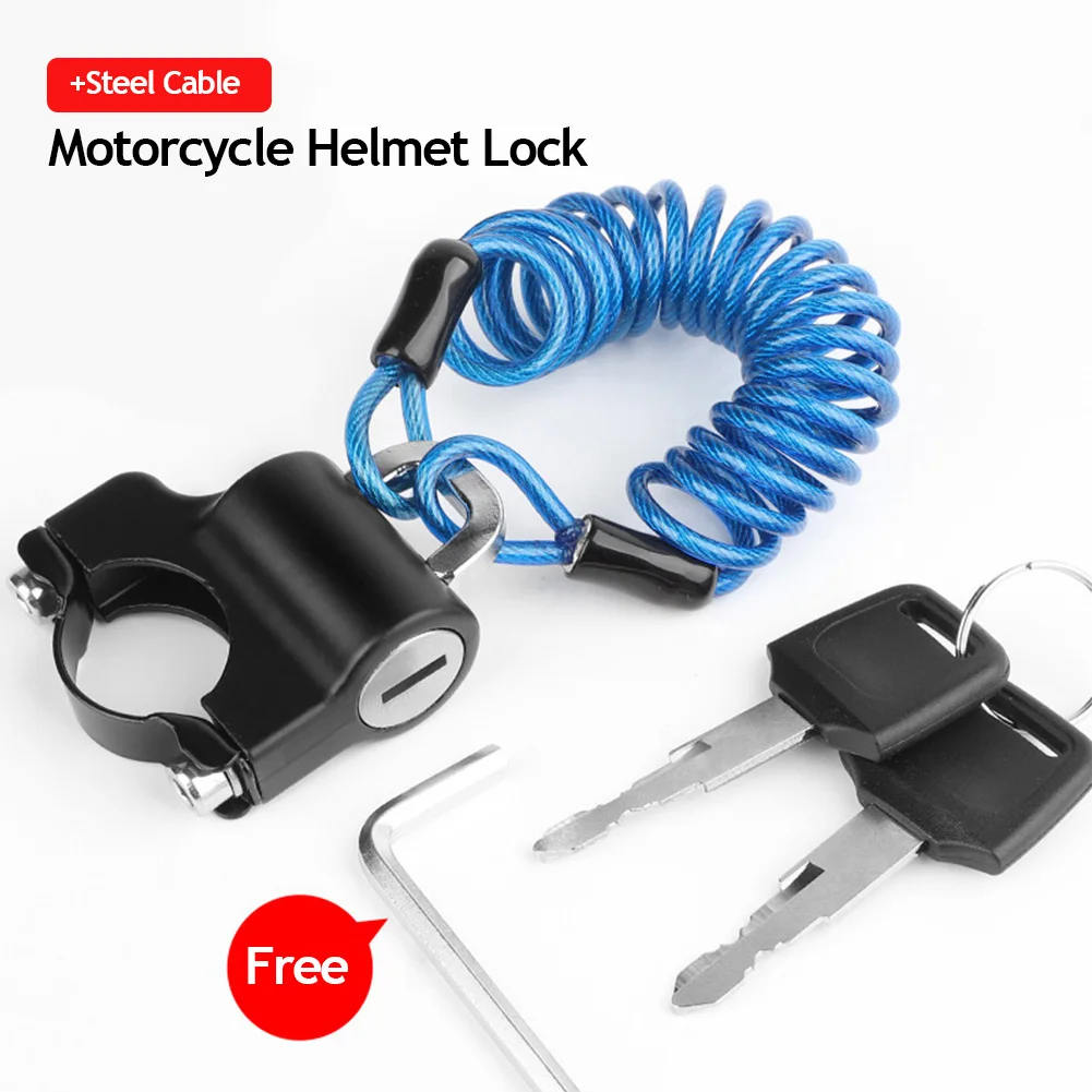 

Motorcycle Cycling Helmet Bicycle Lock Wire Rope Anti-theft Mountain Bike Bicycle Cable Lock Riding Equipment with 2 Keys Set