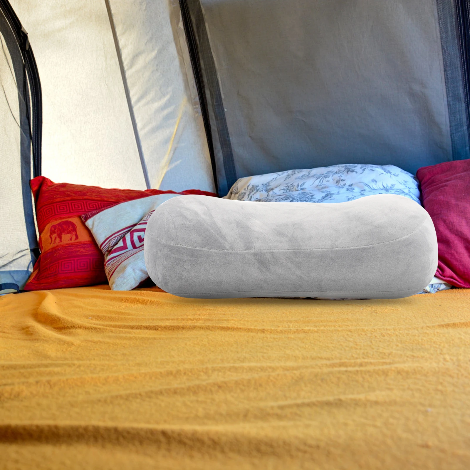 Oreiller de couchage en coton à mémoire de forme, conception à rebond doux pour un soulagement d'assise longue, oreiller idéal pour le repos du cou, chaise de bureau respirante