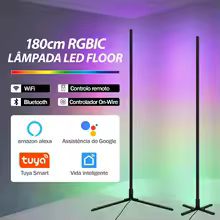 8 achadinhos incríveis do AliExpress até R$ 280 em outubro: produtos úteis, criativos e com ótimo custo-benefício Luminária de canto RGB com<strong> controle</strong> remoto e controle via app