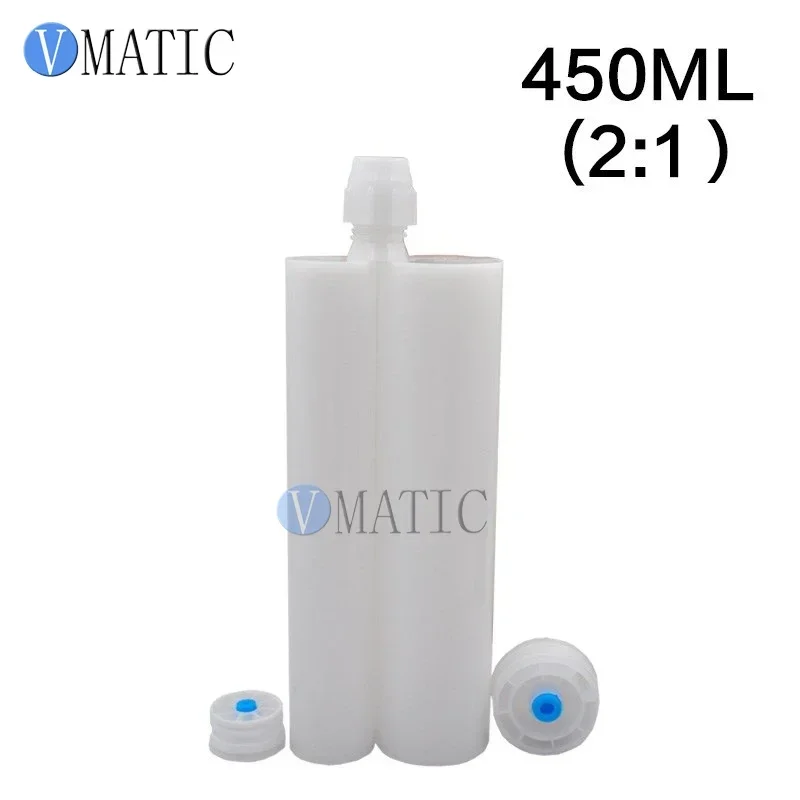 Free Shipping Two Component Cartridge 450ml/cc 2:1 Glue Dispensing Plastic Cartridge With Static Mixer/Mixing