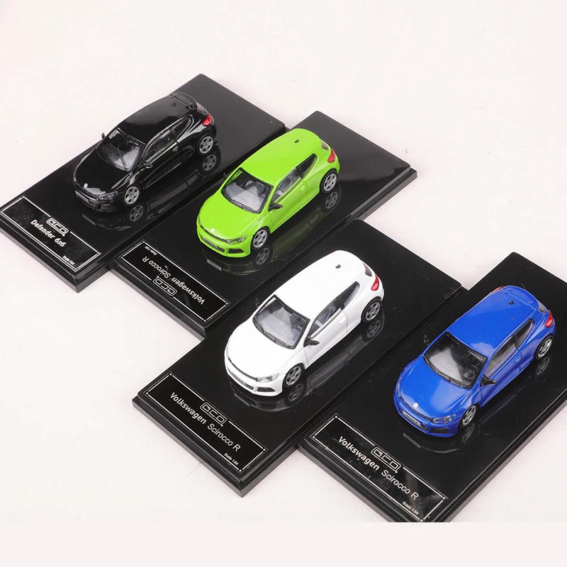 Gcd 1:64 Scirocco R Wit/Zwart/Groen/Blauw Legering Model Auto