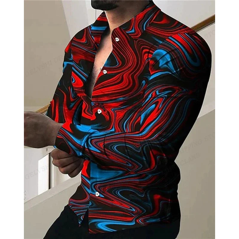 

Hawaiian Shirts Floral 3d Printed Shirts Men Fashion Shirt Long Sleeve Casual Beach Blouse Lapel Blouse Men's Clothing