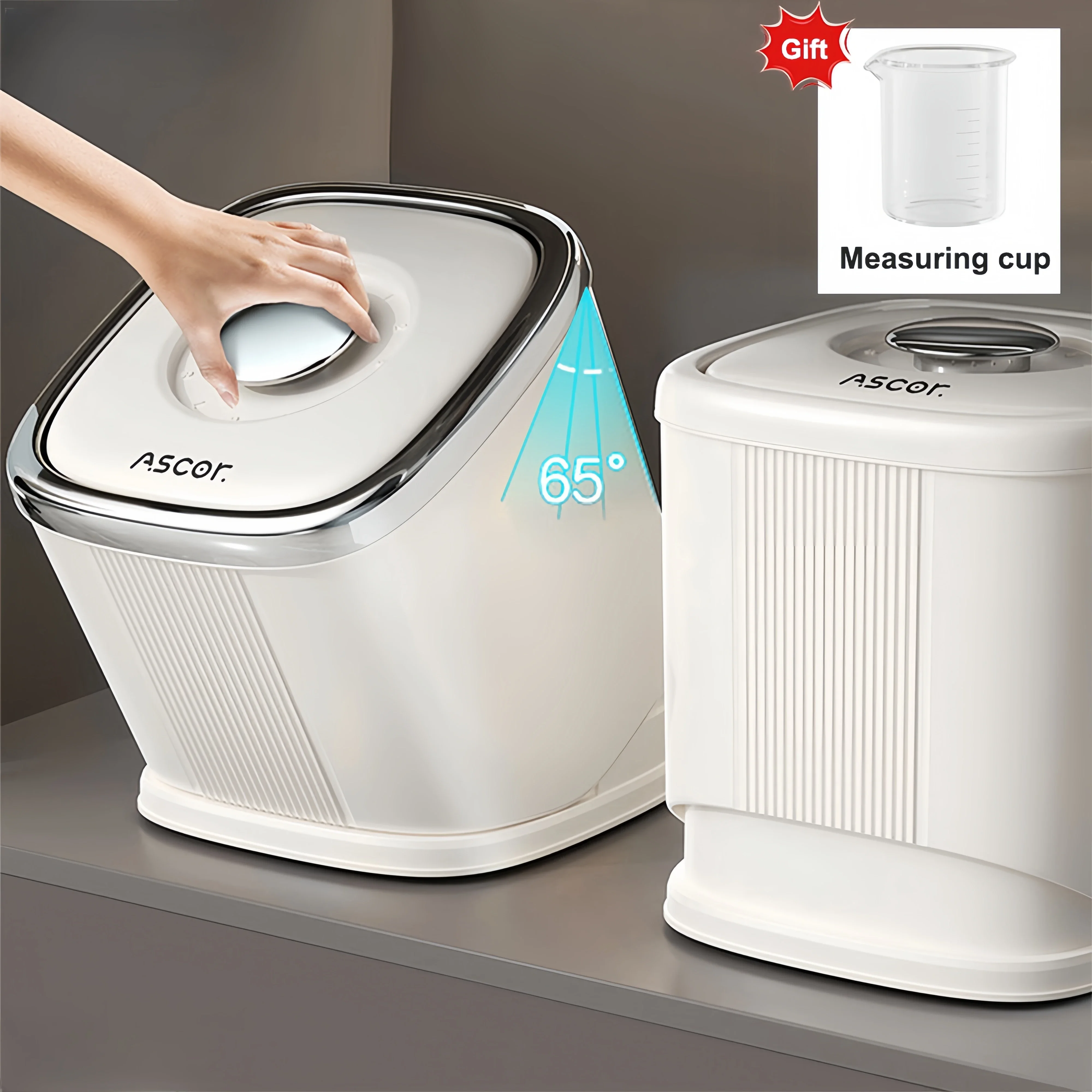 

6KG Rice Container Rice Storage Box Sealed Cereal Dispenser with Buckle Insect Proof Grain Pet Food Container Kitchen Organizer
