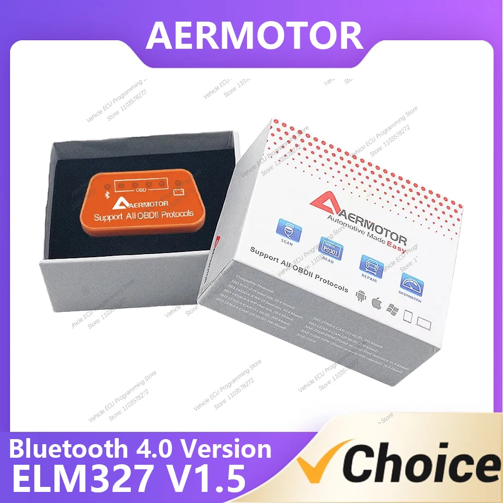 

2024 latest AERMOTOR ELM327 Bluetooth V1.5 Car fault scanner Diagnostic Tools Vehicle Maintenance Equipment Lnterface Program
