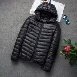 Doudoune Légère à Capuche pour Homme, Manteau Court, Ultra-Fin, Grand, Jeune, Hiver