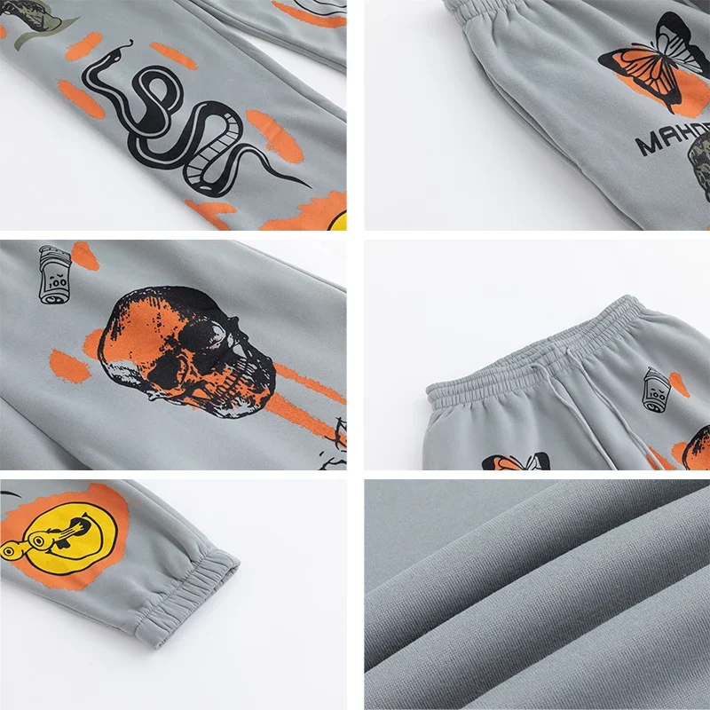 2025 الخريف الشتاء الكرتون الجمجمة المطبوعة Y2K Harajuku الشارع الشهير Sweatpants السراويل Sweatpants غير رسمية Y2K النساء Sweatpants ركض #6