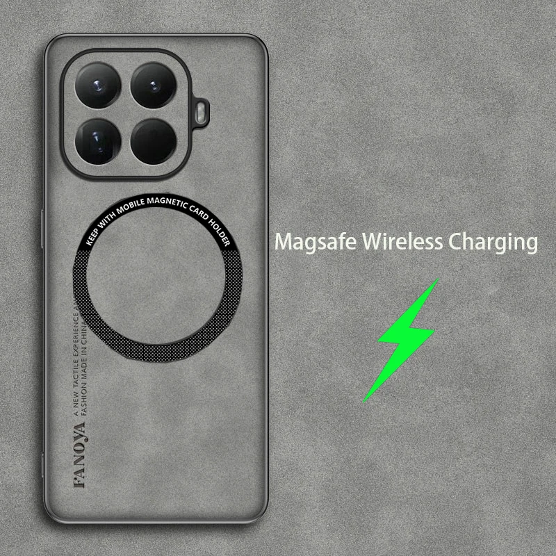 حافظة صلبة من جلد الغنم الناعم لهاتف Xiaomi 15T 15T Pro Magsafe غطاء شحن لاسلكي #4