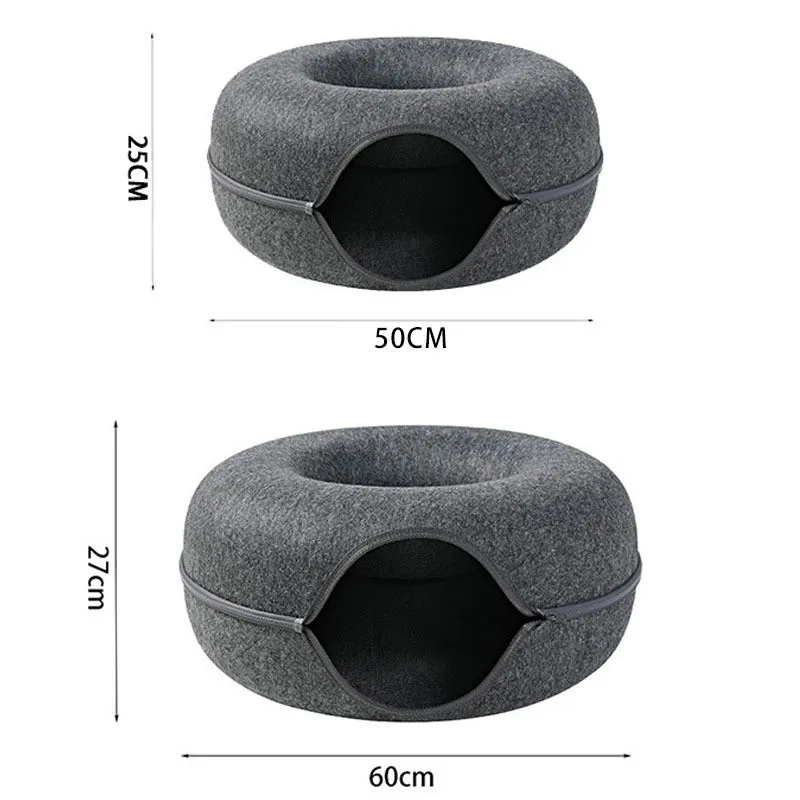 Cama de Donut para gatos, túnel interactivo de fieltro para mascotas, juguetes de interior, casa para gatos, juguete de entrenamiento para gatitos, perrera para gatos, suministros para mascotas