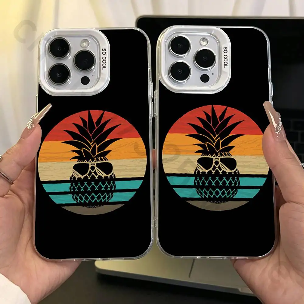 

Summer pineapple Phone Case For iPhone Air 16 15 14 Pro Max Plus 13 12 11 17 Pro Max Mini Hard Cover
