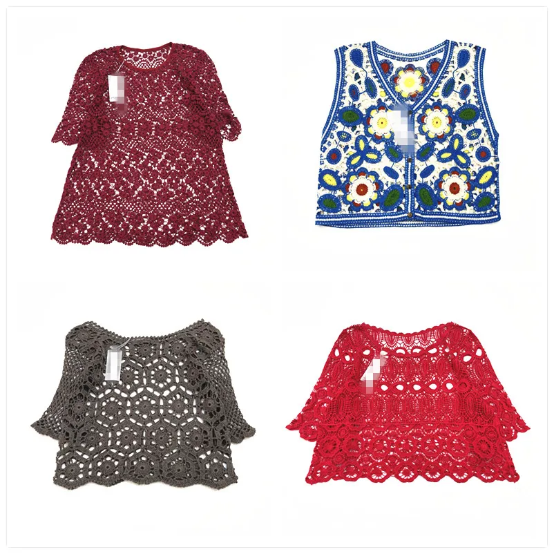 

Двухслойный ажурный однотонный четырехсезонный роскошный гибридный свитер с цветочной вышивкой в стиле ретро, теплый свитер для поездок на работу