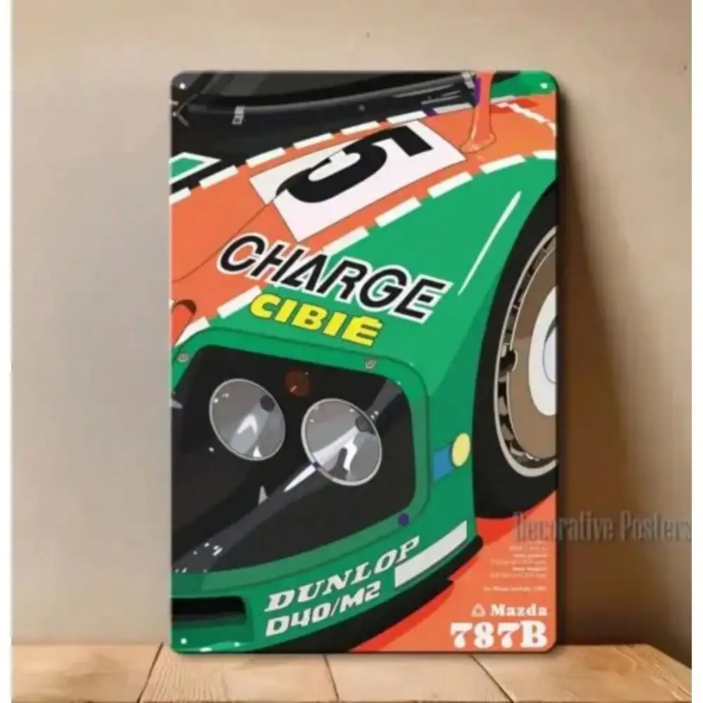 1P 24 Hours Le Mans 787B Car Metal Poster 20x30cm Vintage Race Wall Art Decor