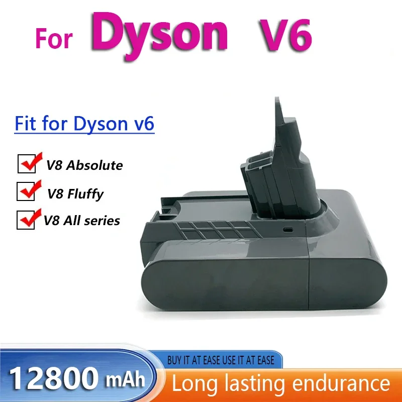 

Аккумулятор V6 для Dyson, 21,6 в, 12800 мАч, DC58, DC59, DC62, 650, 770, 880, SV03, SV04, SV05, SV06, SV07, SV09