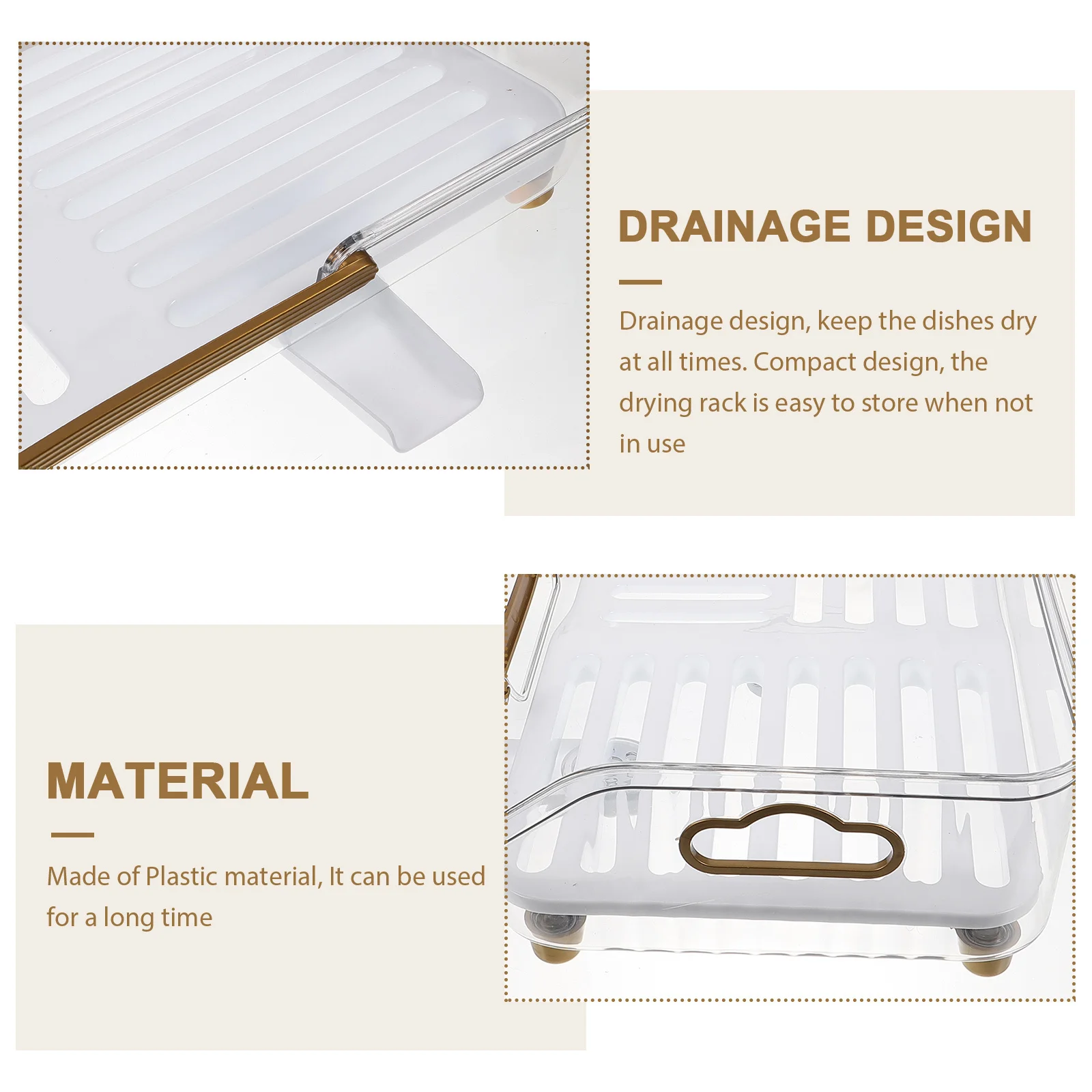

Dish Drainer Drying Rack Kitchen Counter Compact Plastic Plate Bowl Organizer Multi-Functional Dish Storage Holder